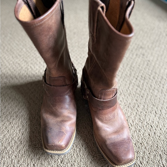 Justin Brown Leather Motorcycle Boots 10B - Picture 15 of 15